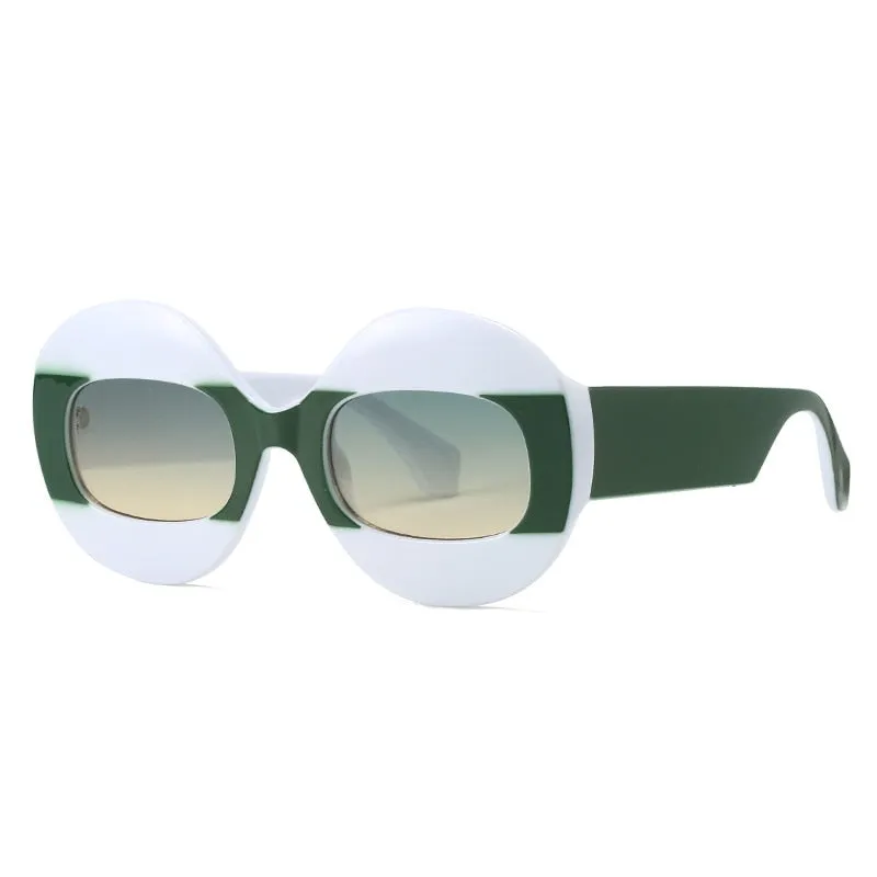 Wellia Two Tone Retro Round Sunglasses - 11 Colors