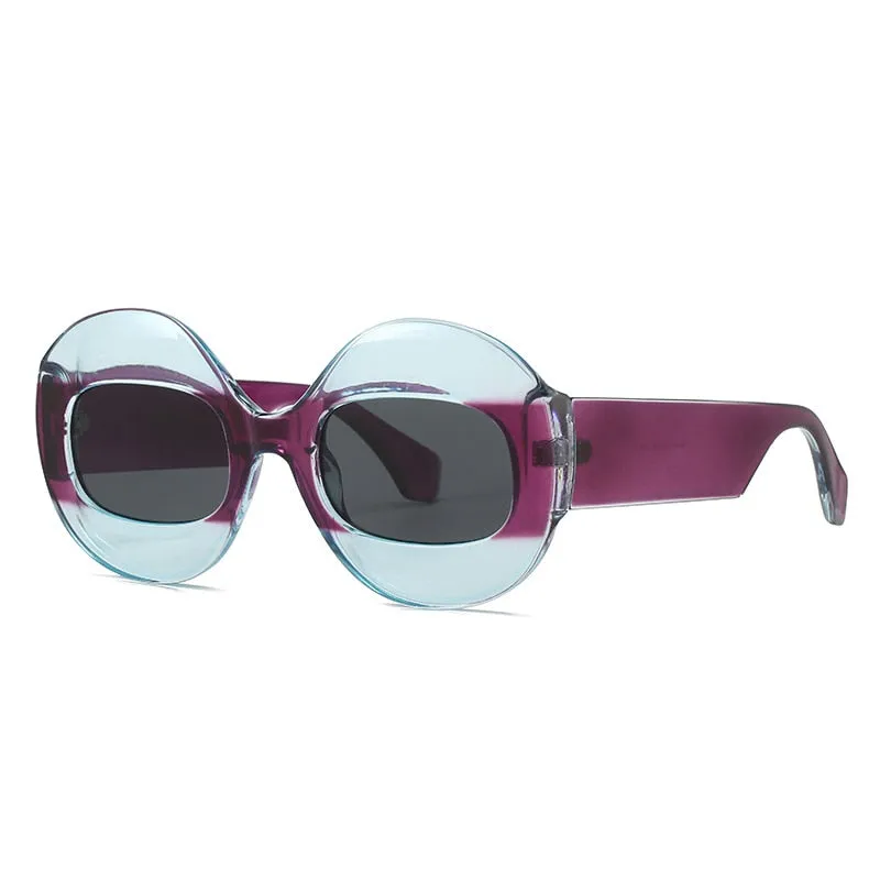 Wellia Two Tone Retro Round Sunglasses - 11 Colors