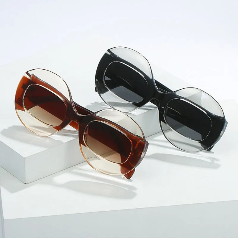 Wellia Two Tone Retro Round Sunglasses - 11 Colors