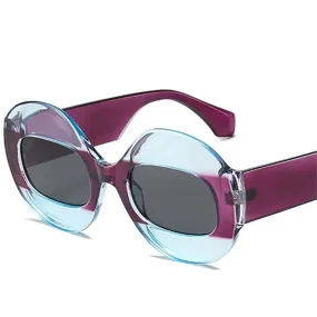 Wellia Two Tone Retro Round Sunglasses - 11 Colors