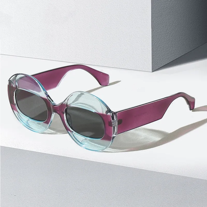 Wellia Two Tone Retro Round Sunglasses - 11 Colors
