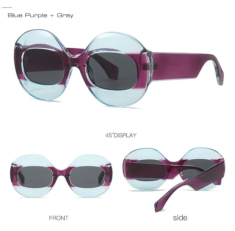 Wellia Two Tone Retro Round Sunglasses - 11 Colors
