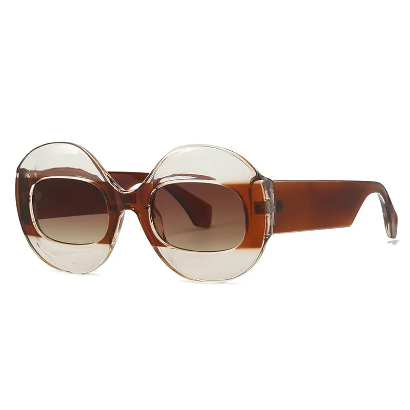 Wellia Two Tone Retro Round Sunglasses - 11 Colors
