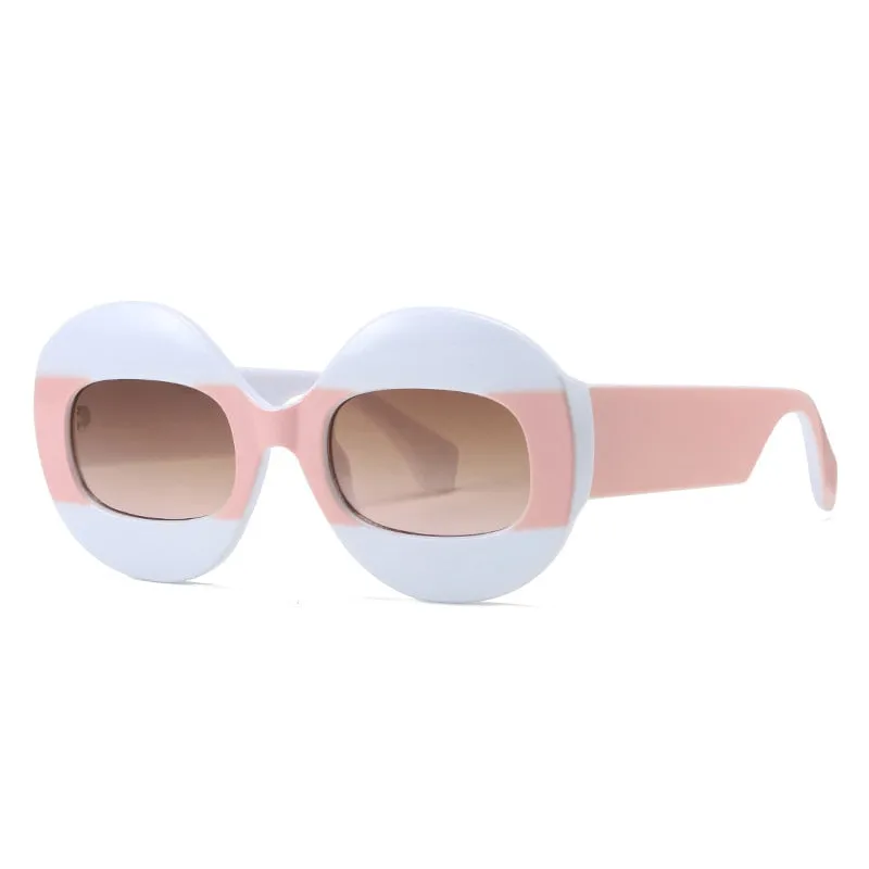 Wellia Two Tone Retro Round Sunglasses - 11 Colors