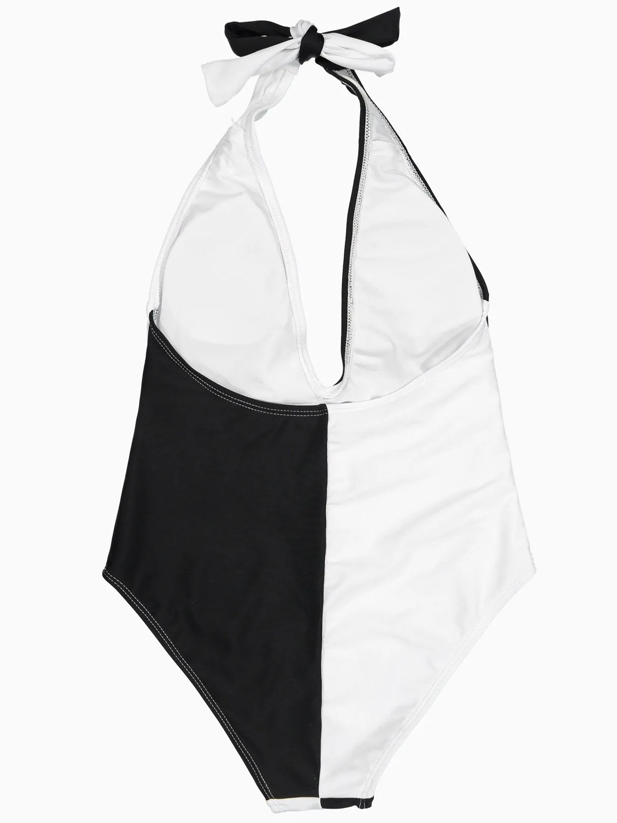 Wholesale Black Deep V Neck Sleeveless One-Pieces Swimsuits