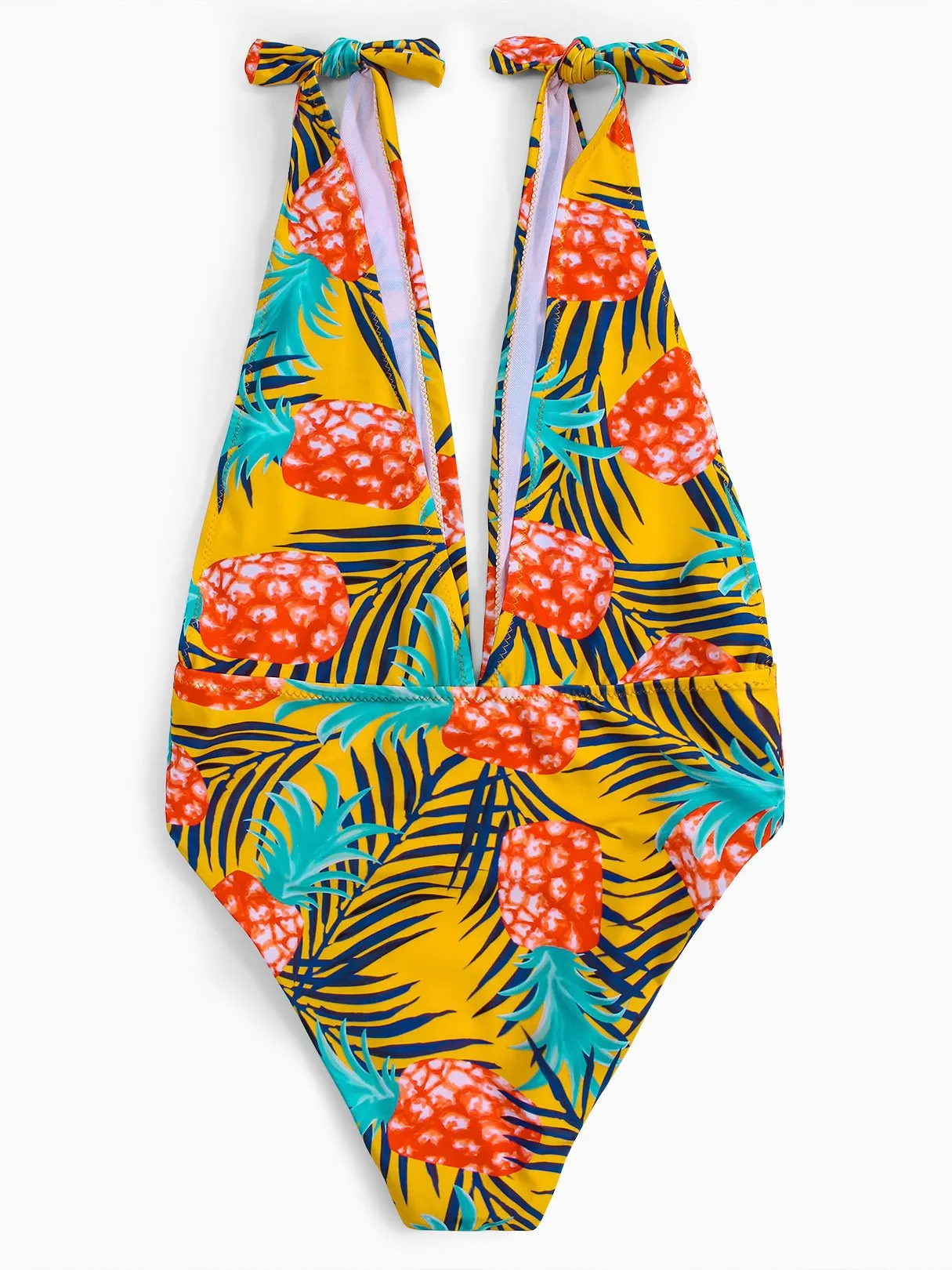 Wholesale Deep V Neck Sleeveless Printed One-Pieces Swimsuits
