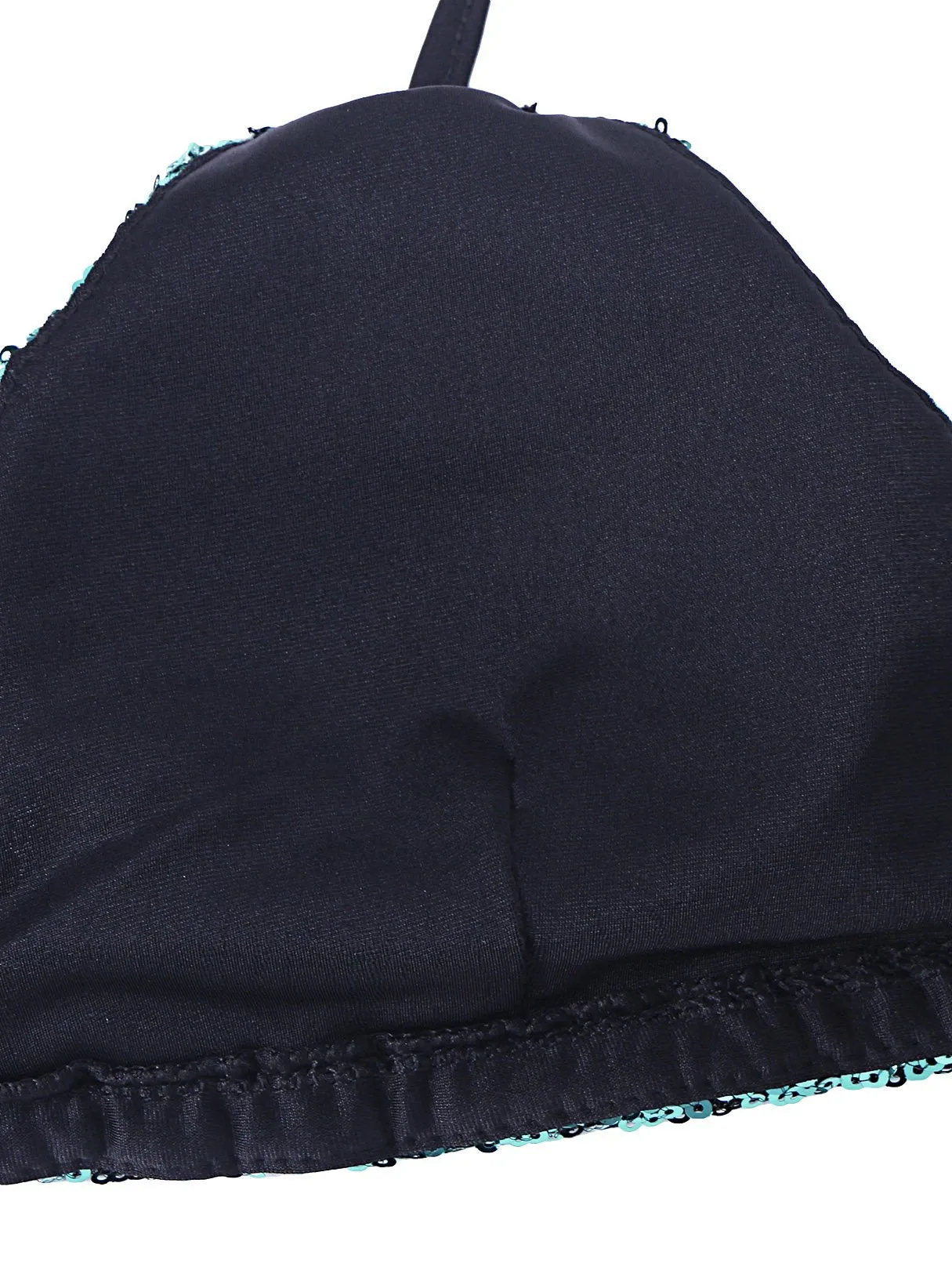 Wholesale Green V-Neck Sleeveless Sequins Embellished Bikinis