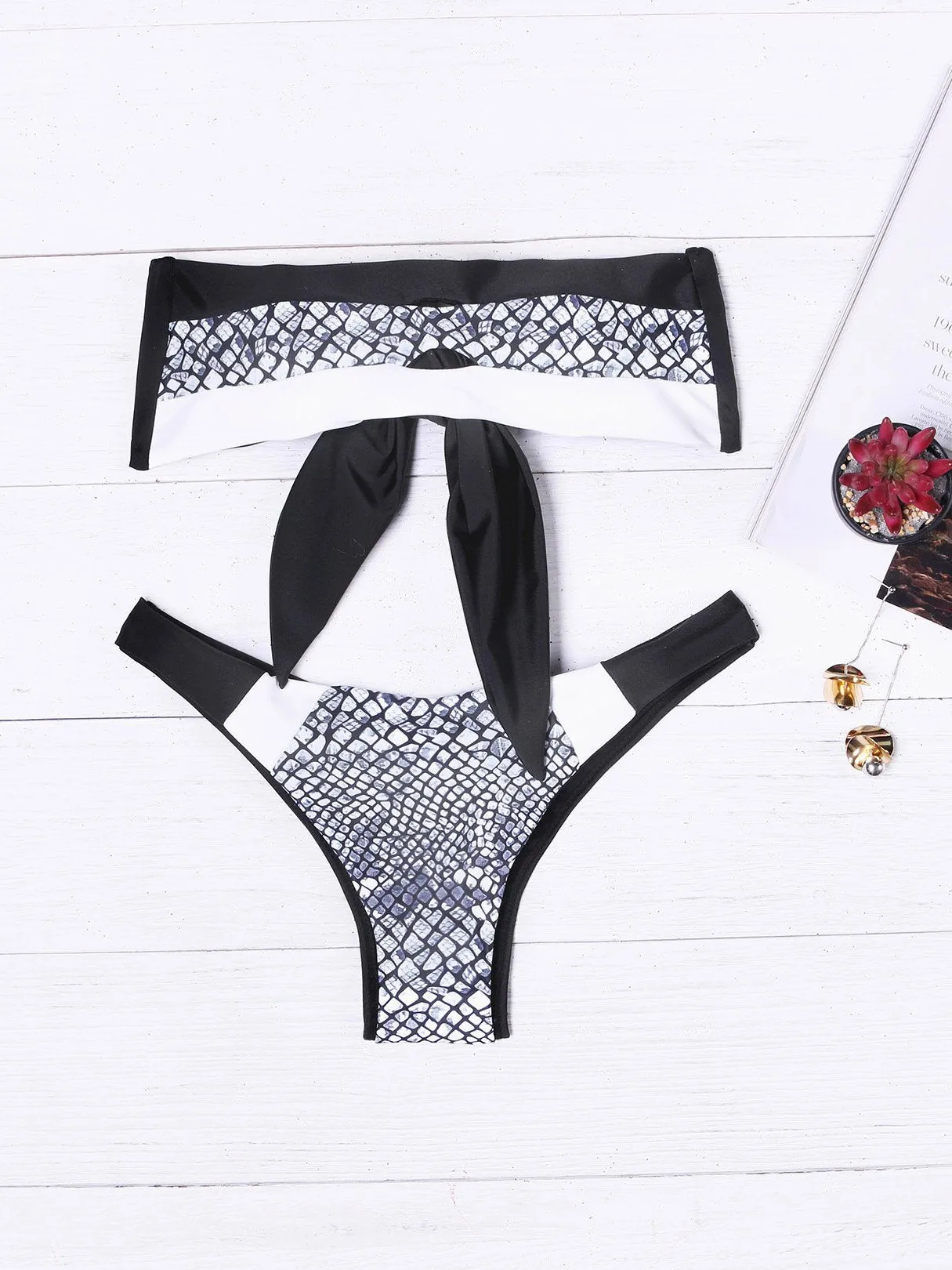 Wholesale Off The Shoulder Sleeveless Two Piece Bikinis