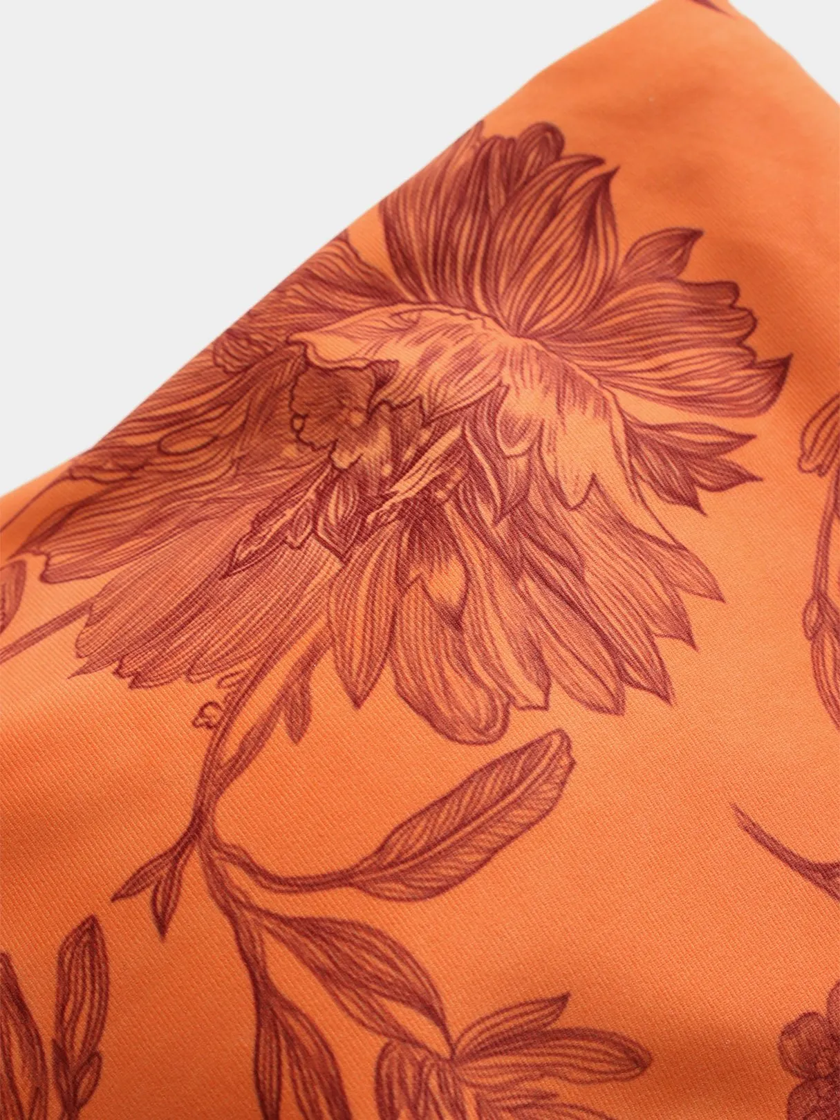 Wholesale Orange Off The Shoulder Floral Print Bikini Suit