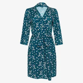 Women's Bamboo Maternity Robe with Pockets, Adriana (Floral)