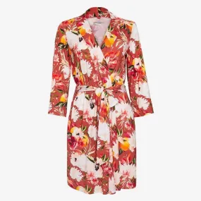 Women's Bamboo Maternity Robe with Pockets, Leonora (Floral)