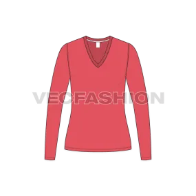 Women's Deep V-neck Shirt