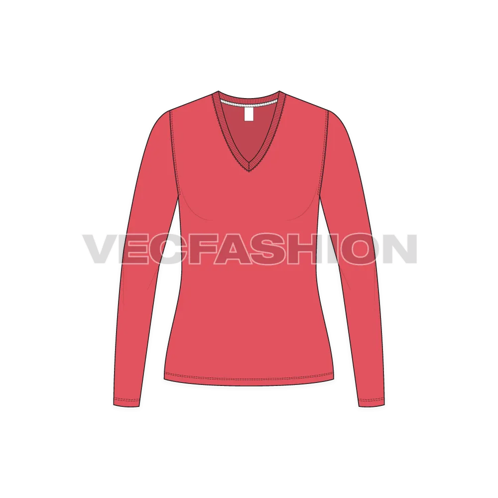 Women's Deep V-neck Shirt