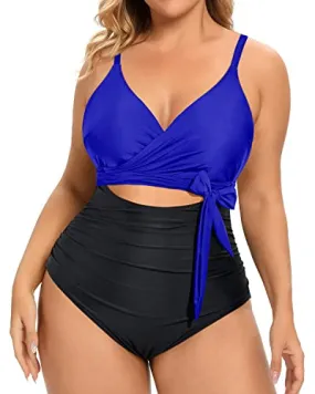 Women's Plus Size Swimwear Cutout Open Back One Piece Swimsuits